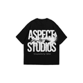 Aspecto Studios Tee — Playera oversize negra 100% algodón 250gsm, hecha en México
